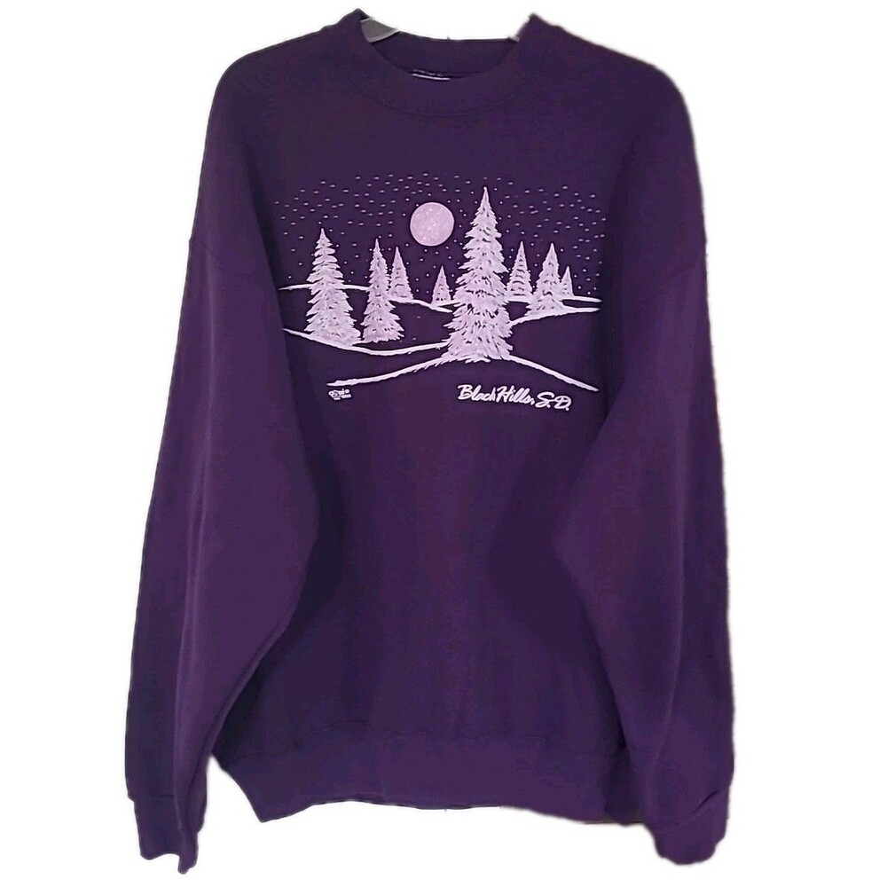 Vtg Fruit of the Loom FOTL Sweatshirt 2XL Black Hills South Dakota Made in USA